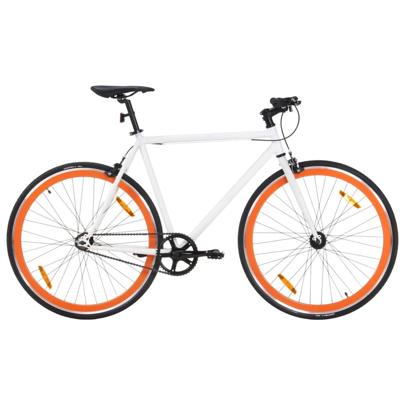 Load image into Gallery viewer, Vidaxl fiets met vaste versnelling 700 c 51 cm wit en oranje