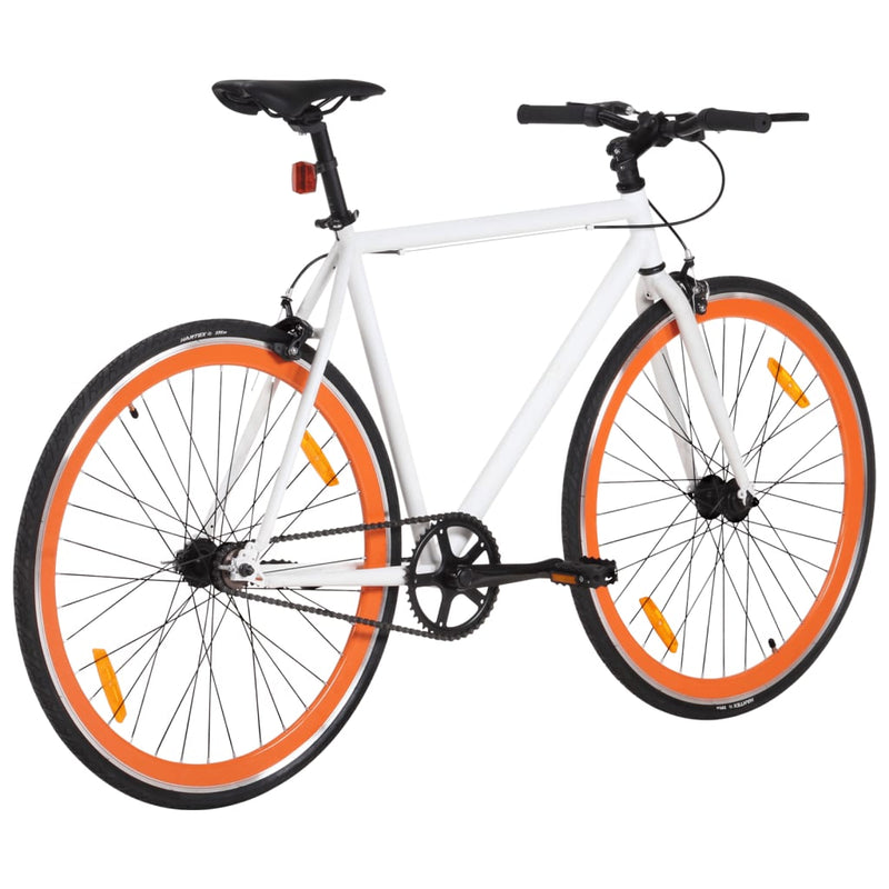 Load image into Gallery viewer, Vidaxl fiets met vaste versnelling 700 c 59 cm wit en oranje