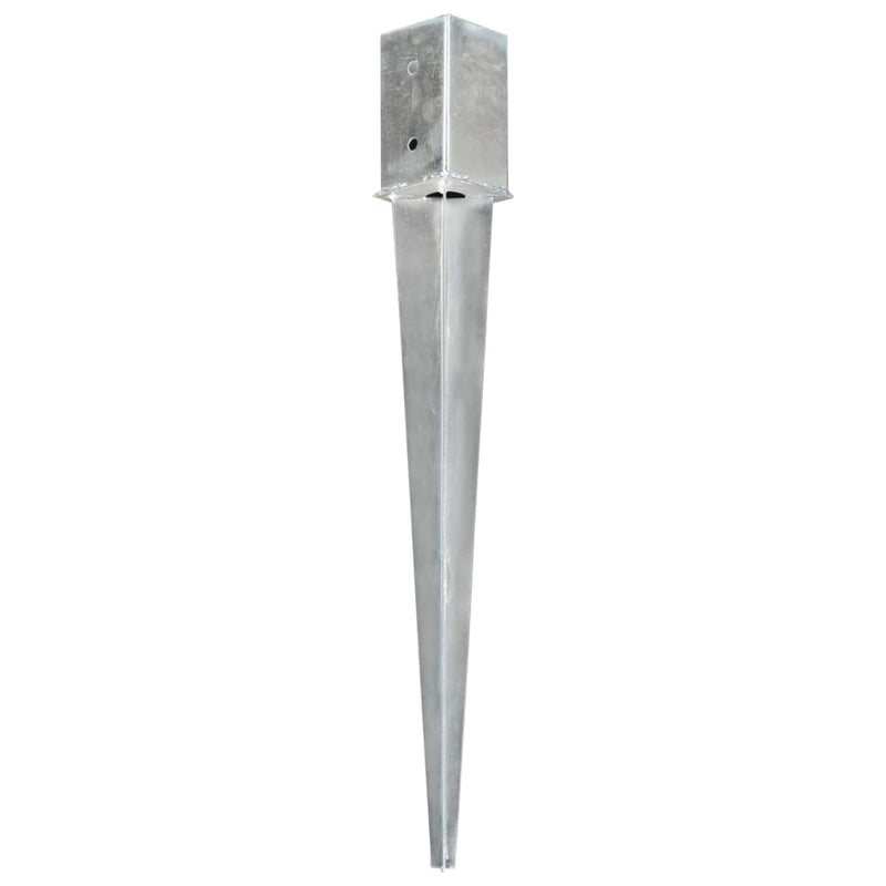 Load image into Gallery viewer, Vidaxl grondpinnen 2 st 8x8x76 cm gegalvaniseerd staal zilverkleurig