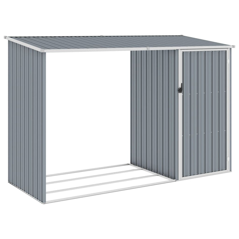 Load image into Gallery viewer, VidaXL Brandhoutschuur 245x98x159 cm gegalvaniseerd staal grijs