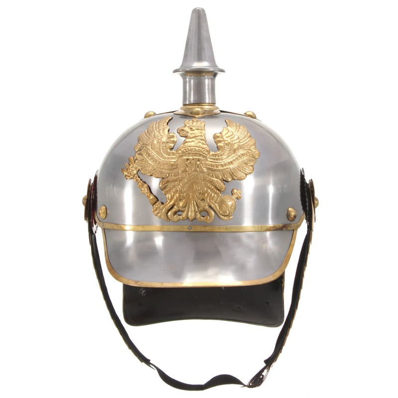 Load image into Gallery viewer, Vidaxl pickelhaube germaans replica larp staal zilverkleurig