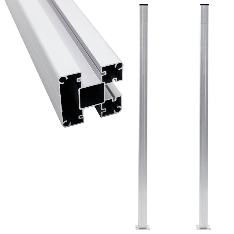Load image into Gallery viewer, Vidaxl schuttingpalen 2 st 185 cm aluminium