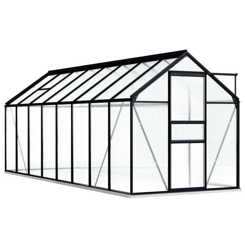 Load image into Gallery viewer, VidaXL Tuinkas met basisframe 9,31 m³ aluminium antracietkleurig