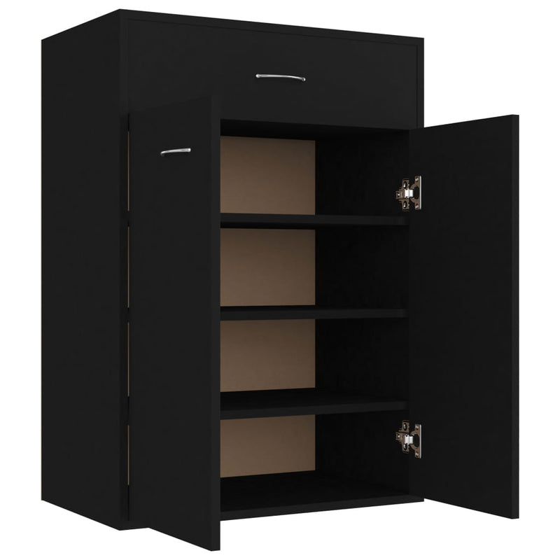 Load image into Gallery viewer, Vidaxl schoenenkast 60x35x84 cm bewerkt hout zwart
