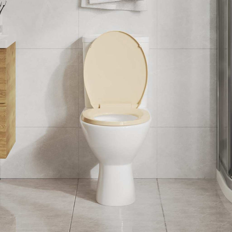 Load image into Gallery viewer, VidaXL Toiletbril soft-close ovaal beige