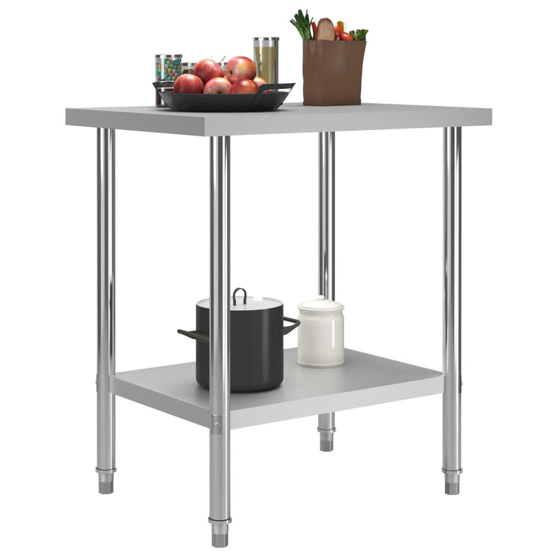 Load image into Gallery viewer, Vidaxl keukenwerktafel 80x60x85 cm roestvrij staal