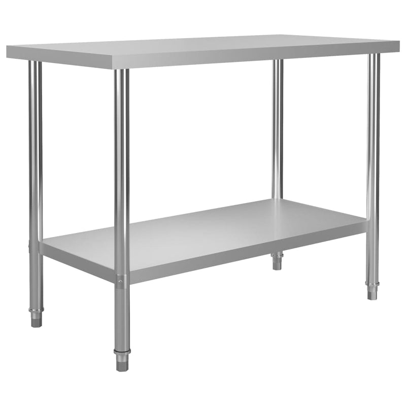 Afbeelding laden in galerijviewer, Vidaxl keukenwerktafel 120x60x85 cm roestvrij staal