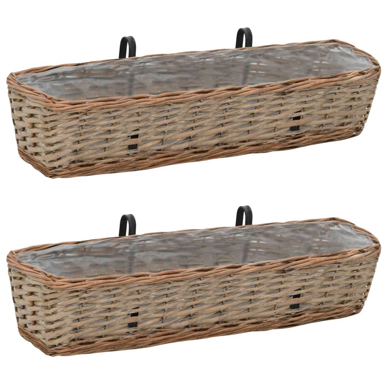 Load image into Gallery viewer, Vidaxl balkonbakken 2 st 80 cm wicker met pe-voering