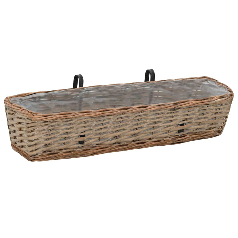 Load image into Gallery viewer, Vidaxl balkonbakken 2 st 80 cm wicker met pe-voering