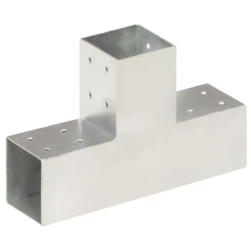 Afbeelding laden in galerijviewer, Vidaxl paalverbindingen 4 st t-vorm 81x81 mm gegalvaniseerd metaal