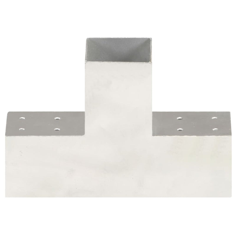 Afbeelding laden in galerijviewer, Vidaxl paalverbindingen 4 st t-vorm 81x81 mm gegalvaniseerd metaal