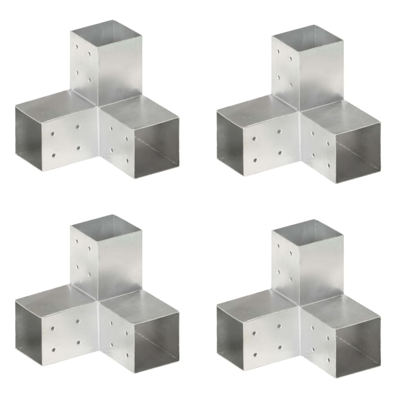 Afbeelding laden in galerijviewer, Vidaxl paalverbindingen 4 st y-vorm 81x81 mm gegalvaniseerd metaal