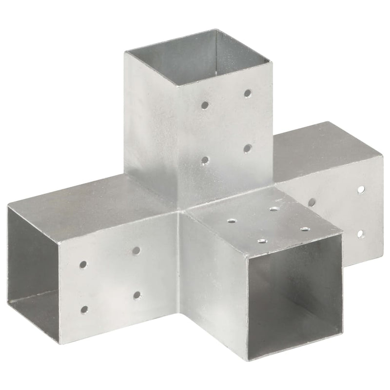Afbeelding laden in galerijviewer, Vidaxl paalverbindingen 4 st x-vorm 81x81 mm gegalvaniseerd metaal