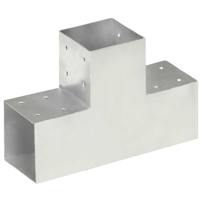 Afbeelding laden in galerijviewer, Vidaxl paalverbindingen 4 st t-vorm 101x101 mm gegalvaniseerd metaal