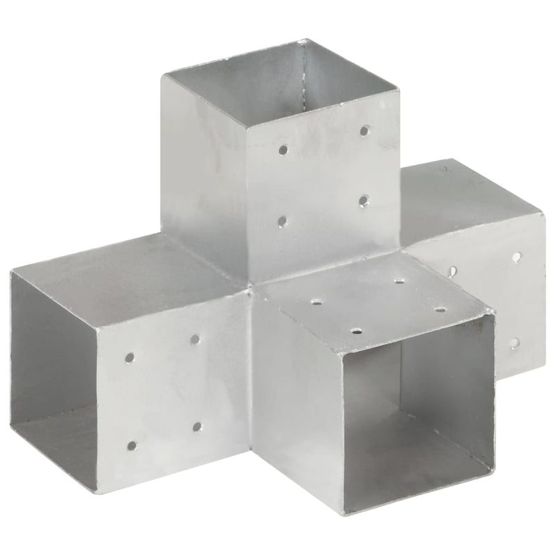 Load image into Gallery viewer, Vidaxl paalverbinding x-vorm 101x101 mm gegalvaniseerd metaal