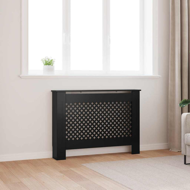 Load image into Gallery viewer, Vidaxl radiatorombouw 112x19x81,5 cm mdf zwart