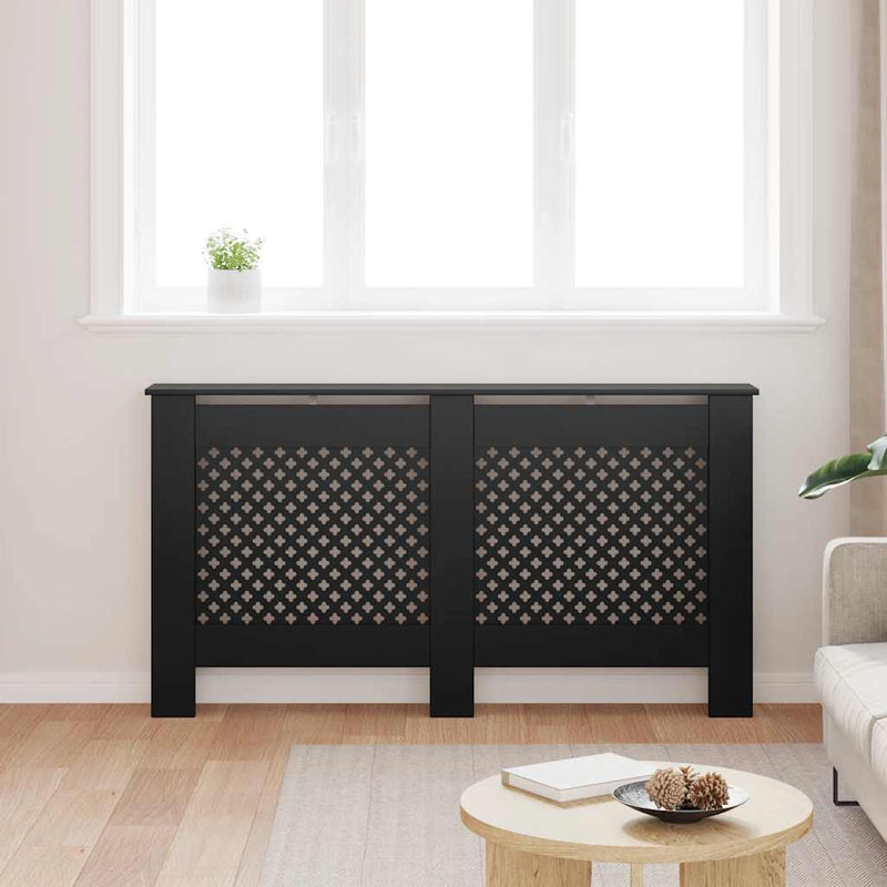 Load image into Gallery viewer, Vidaxl radiatorombouw 152x19x81,5 cm mdf zwart