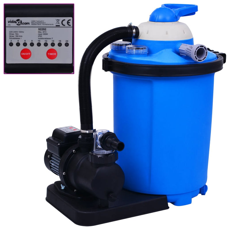 Load image into Gallery viewer, Vidaxl zandfilterpomp met timer 550 w 50 l