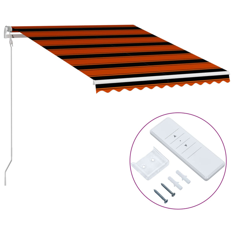 Load image into Gallery viewer, VidaXL Luifel automatisch uittrekbaar 350x250 cm oranje en bruin