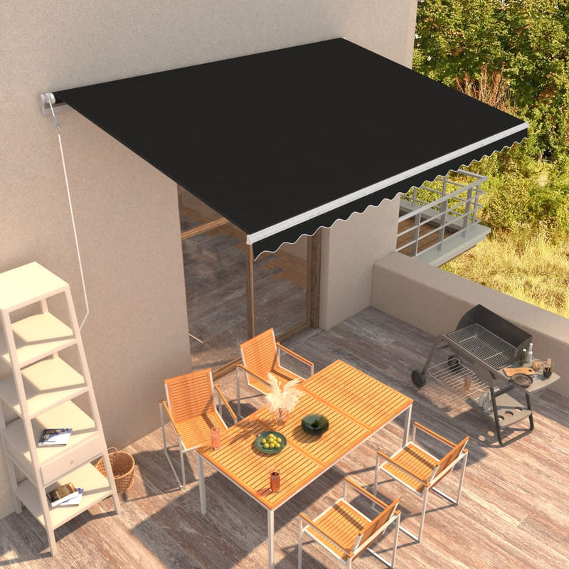 Load image into Gallery viewer, VidaXL Luifel automatisch uittrekbaar 450x300 cm antraciet