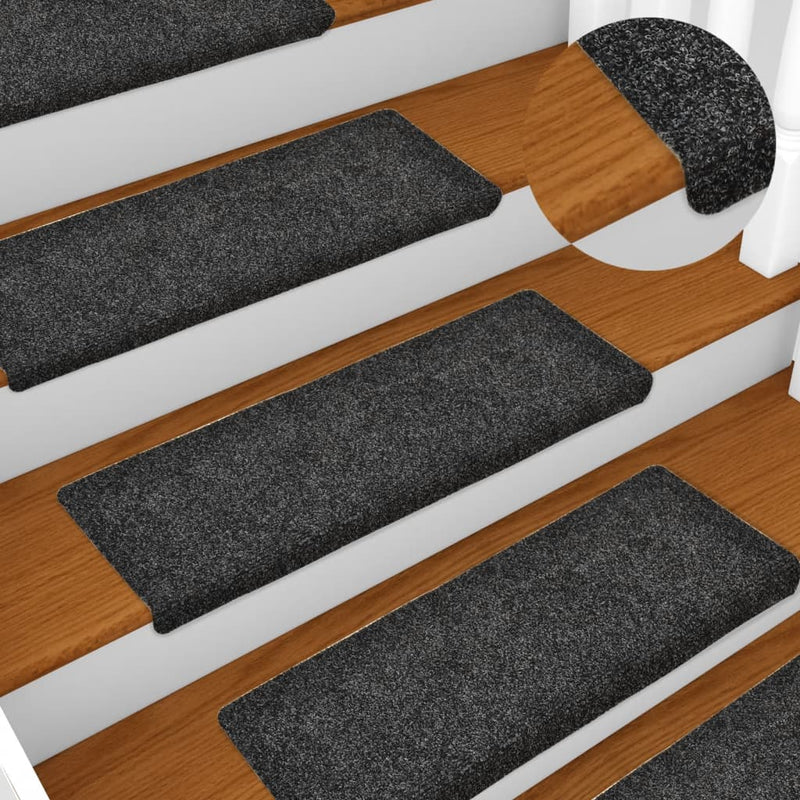 Load image into Gallery viewer, Vidaxl trapmatten zelfklevend 15 stuks 65x21x4 cm grijs rechthoekige rand