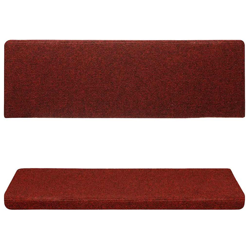 Load image into Gallery viewer, Vidaxl trapmatten zelfklevend 15 stuks 65x21x4 cm bordeaux rood rechthoekige rand