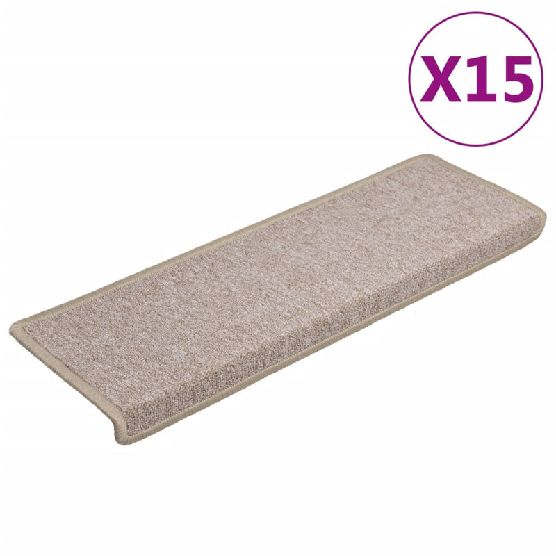 Load image into Gallery viewer, Vidaxl trapmatten 15 st 65x21x4 cm taupe rechthoekige rand