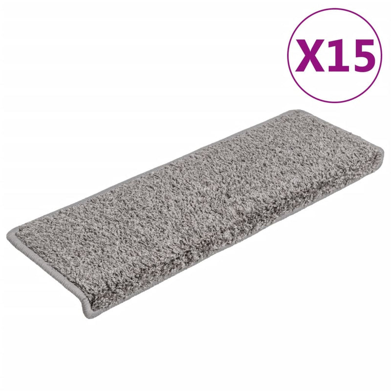 Load image into Gallery viewer, Vidaxl trapmatten 15 st 65x21x4 cm grijs rechthoekige rand