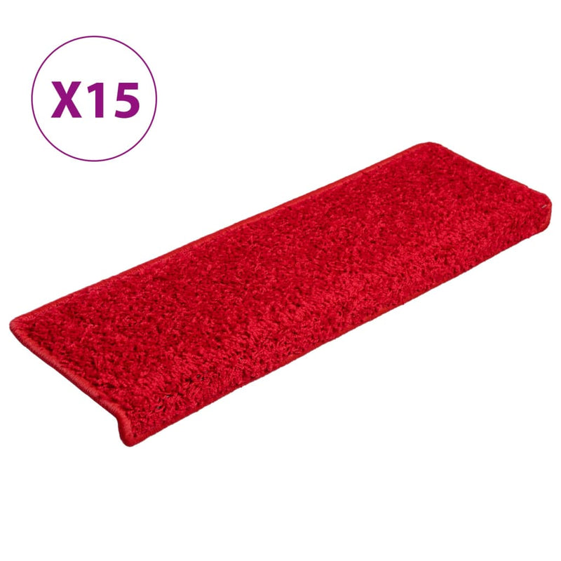 Load image into Gallery viewer, Vidaxl trapmatten 15 st 65x21x4 cm rood rechthoekige rand