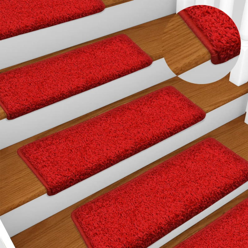 Load image into Gallery viewer, Vidaxl trapmatten 15 st 65x21x4 cm rood rechthoekige rand