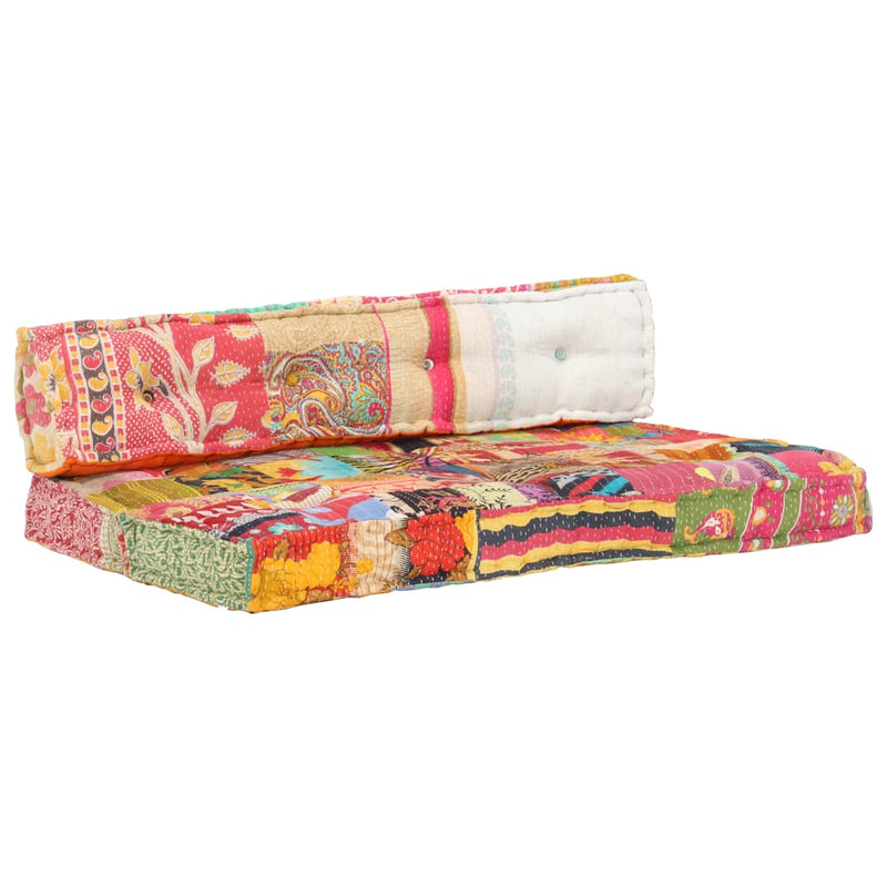 Afbeelding laden in galerijviewer, Vidaxl bankkussen pallet stof patchwork meerkleurig