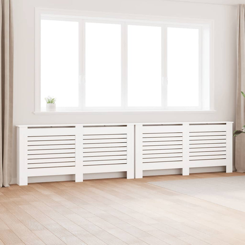 Load image into Gallery viewer, Vidaxl radiatorombouwen 2 st 172x19x81,5 cm mdf wit