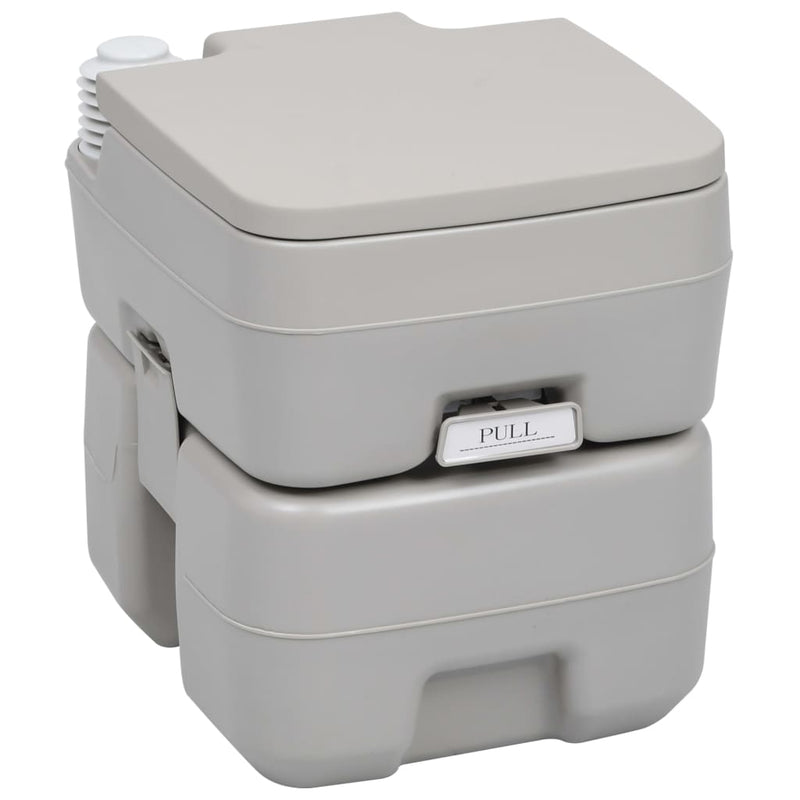 Load image into Gallery viewer, Vidaxl kampeertoilet draagbaar 20 + 10 l grijs