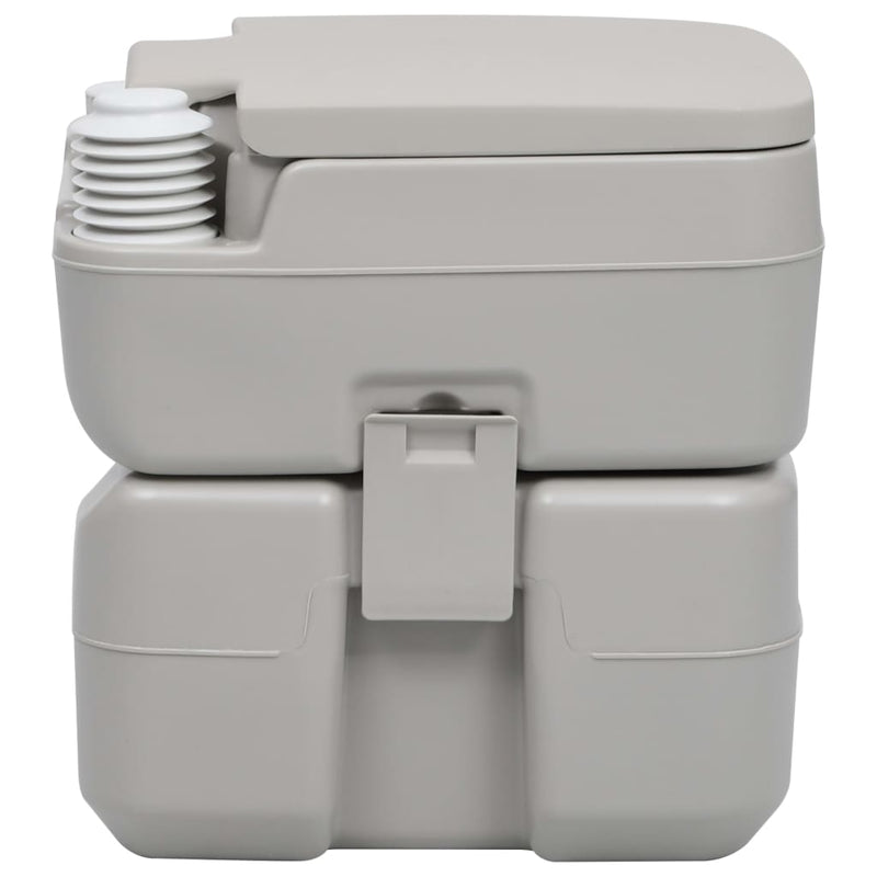 Load image into Gallery viewer, Vidaxl kampeertoilet draagbaar 20 + 10 l grijs