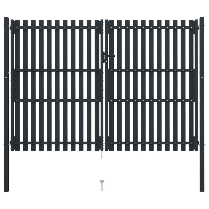 Load image into Gallery viewer, VidaXL Poort dubbel 306x250 cm staal antraciet
