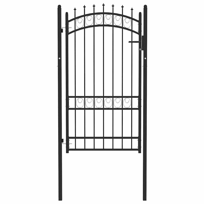 Afbeelding laden in galerijviewer, Vidaxl poort met speerpunten 100x175 cm staal zwart