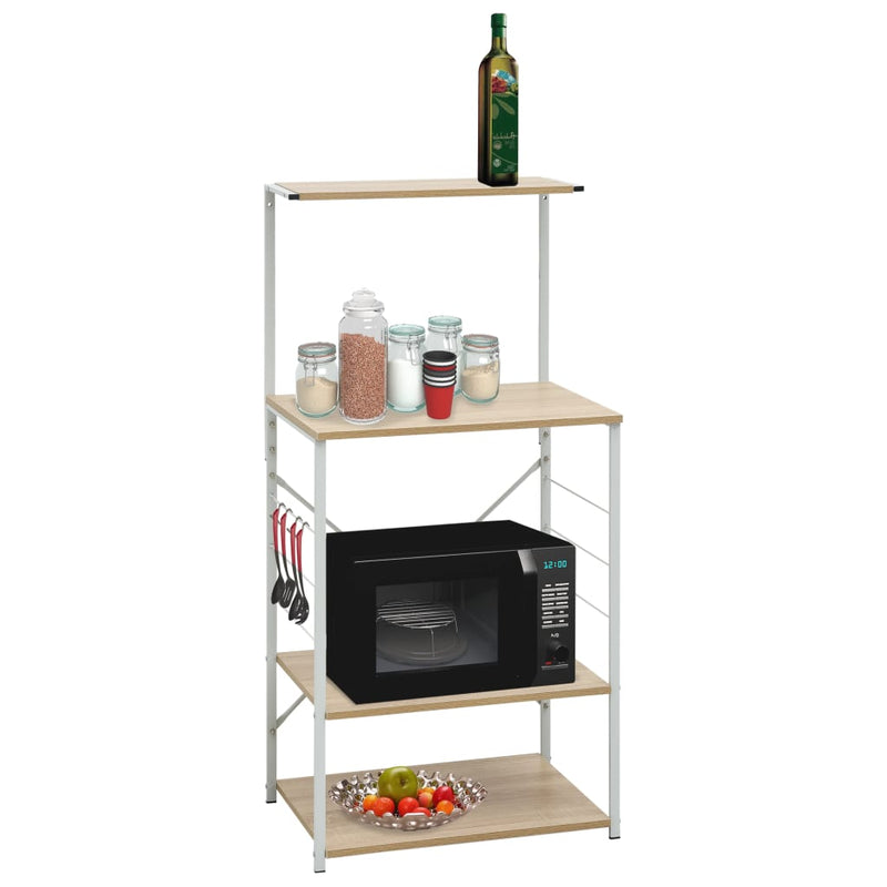 Load image into Gallery viewer, Vidaxl magnetronkast 60x39,6x123 cm bewerkt hout wit en eikenkleurig