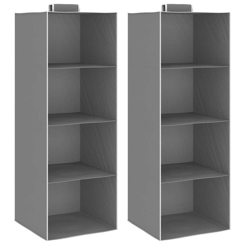 Load image into Gallery viewer, Vidaxl kledingorganisers hangend 2 st met 4 schappen stof