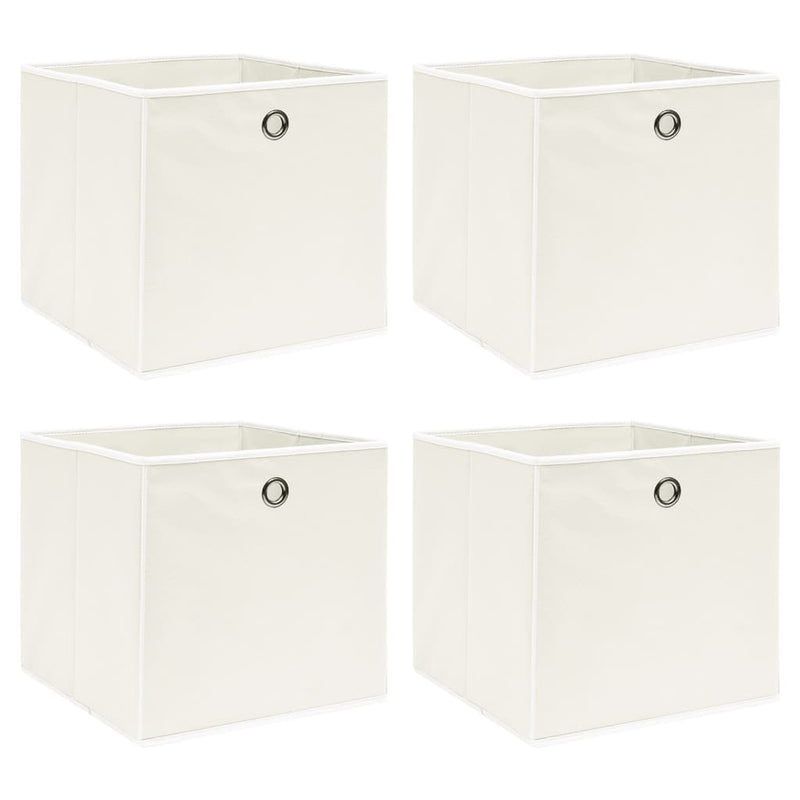 Load image into Gallery viewer, Vidaxl opbergboxen 4 st 32x32x32 cm stof wit