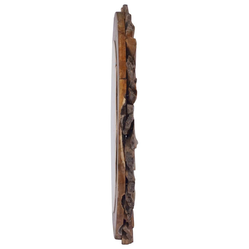 Afbeelding laden in galerijviewer, Vidaxl wandspiegel rond 60 cm teakhout