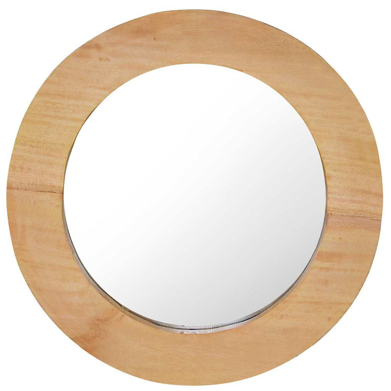Load image into Gallery viewer, Vidaxl wandspiegel rond 40 cm teakhout