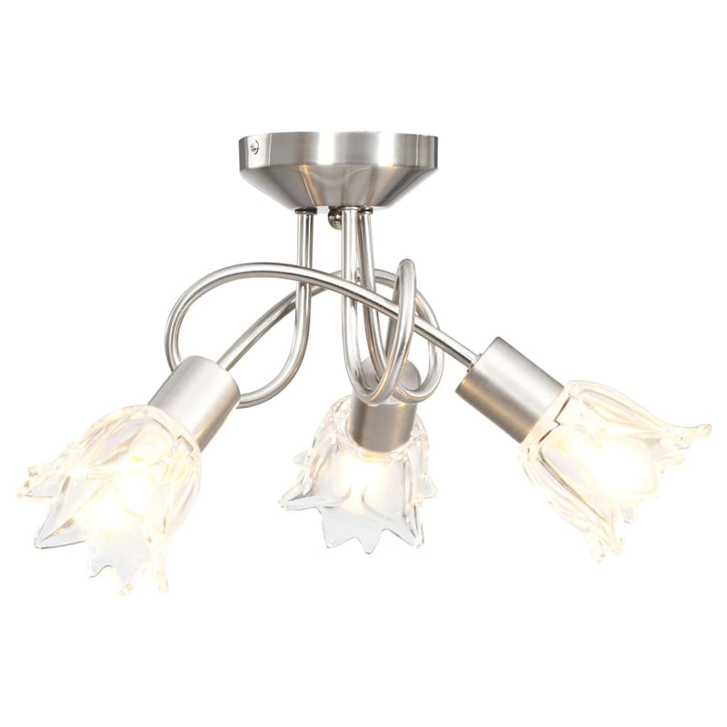 Load image into Gallery viewer, Vidaxl plafondlamp met glazen tulpvormige kappen 3xe14 transparant