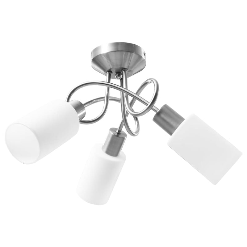 Load image into Gallery viewer, Vidaxl plafondlamp met keramieke cilindervormige kappen 3xe14 wit