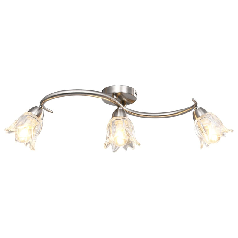Load image into Gallery viewer, Vidaxl plafondlamp met glazen tulpvormige kappen 3xe14 transparant