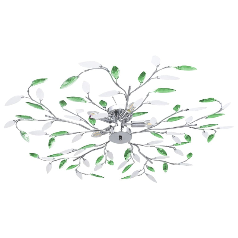 Load image into Gallery viewer, Vidaxl plafondlamp met acryl kristallen bladarmen voor 5xe14 groen