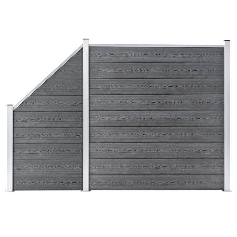 Load image into Gallery viewer, VidaXL Schuttingset 1 vierkant en 1 schuin 273x186 cm HKC grijs