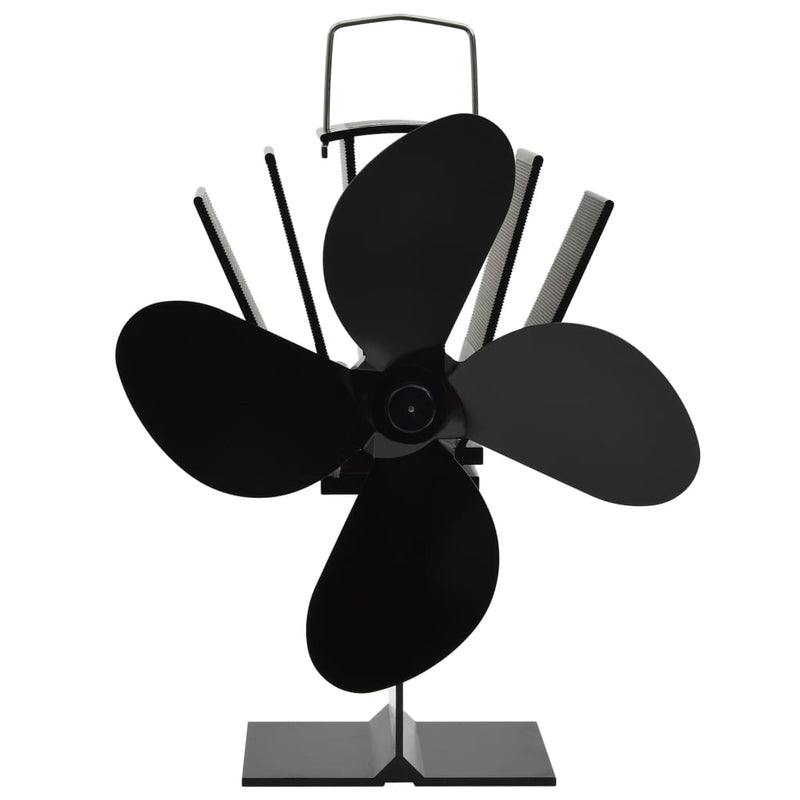 Load image into Gallery viewer, Vidaxl kachelventilator met 4 vinnen zwart