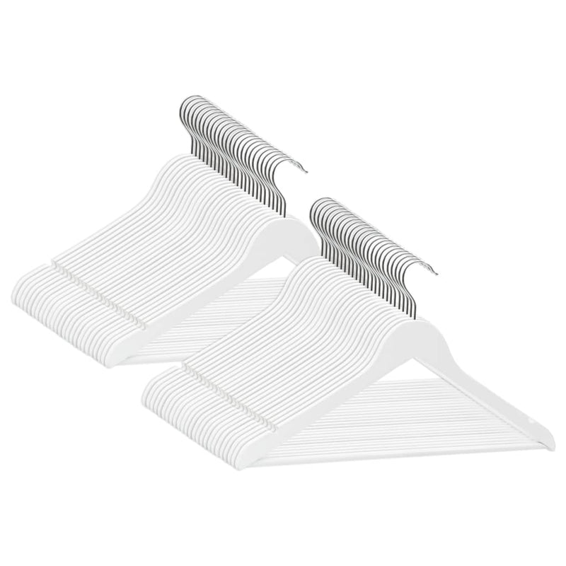 Load image into Gallery viewer, Vidaxl 50-delige kledinghangerset anti-slip hardhout wit