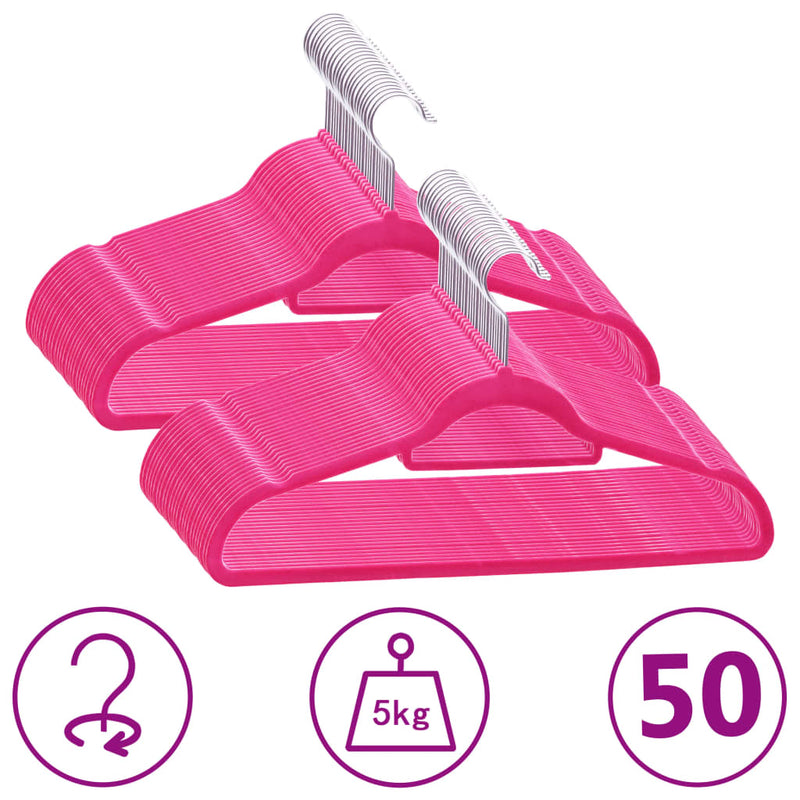 Load image into Gallery viewer, Vidaxl 50-delige kledinghangerset anti-slip fluweel roze