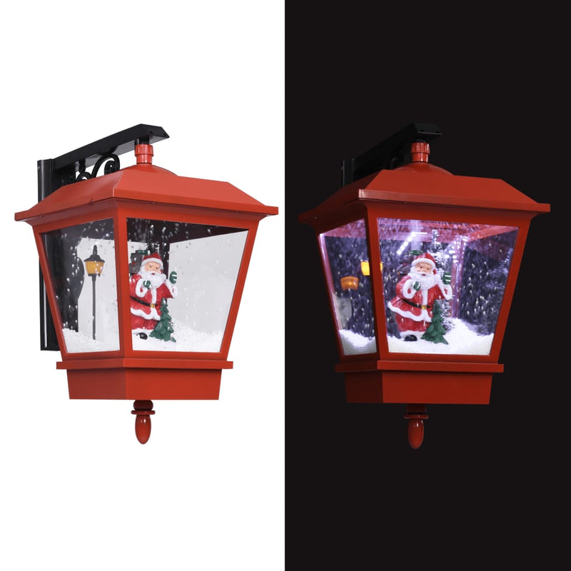 Afbeelding laden in galerijviewer, Vidaxl kerstwandlamp met led-lampjes en kerstman 40x27x45 cm rood